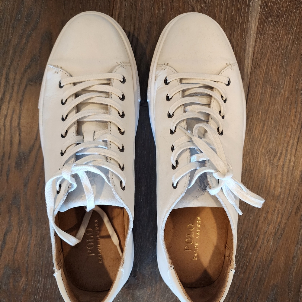 Ralph Lauren Polo Nappa Leather White Sneaker